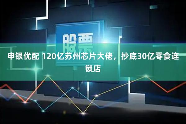 申银优配 120亿苏州芯片大佬，抄底30亿零食连锁店